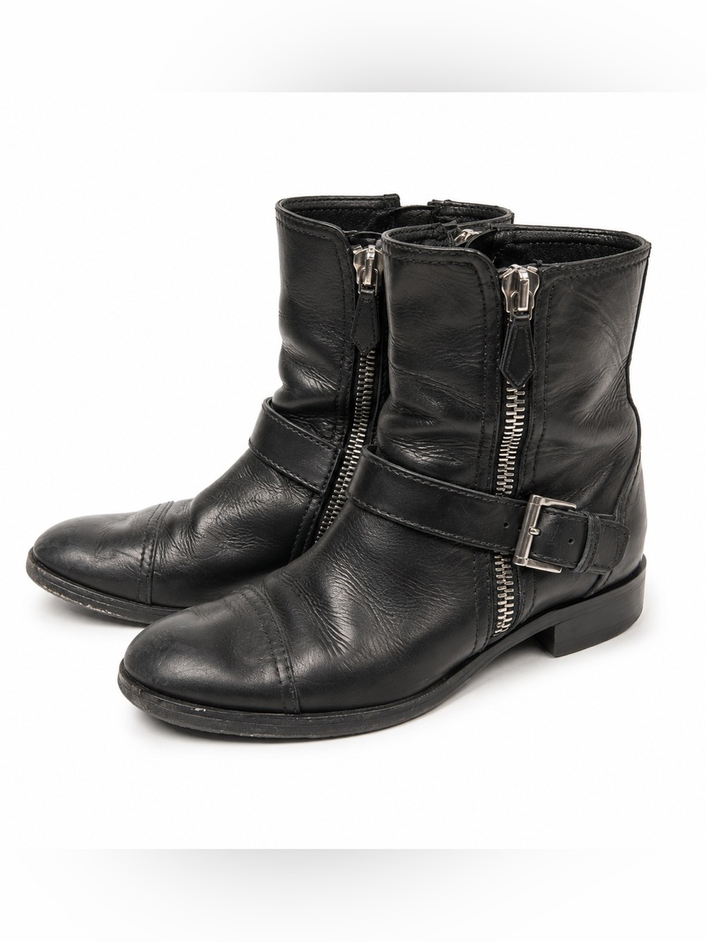 MIU MIU LEATHER MOTO BOOTS